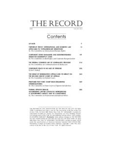 THE RECORD[removed]Vol. 60 , No. 1