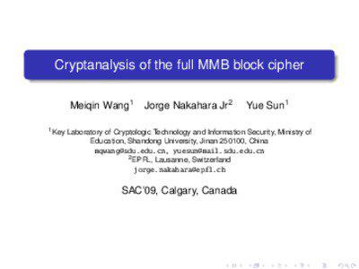 Cryptanalysis of the full MMB block cipher