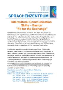 SPRACHENZENTRUM Intercultural Communication Skills – Basics 