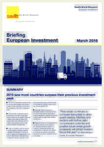 Savills World Research European Investment Briefing European Investment