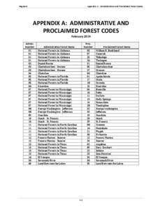 Region 8  Appendix A: Administrative and Proclaimed Forest Codes APPENDIX A: ADMINISTRATIVE AND PROCLAIMED FOREST CODES