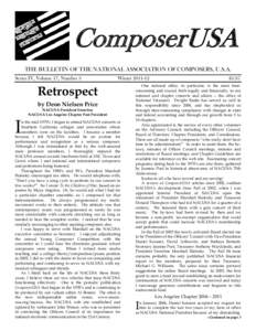 ComposerUSA THE BULLETIN OF THE NATIONAL ASSOCIATION OF COMPOSERS, U.S.A. Series IV, Volume 17, Number 3 Winter[removed]