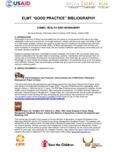 Microsoft Word - ELMT_Good Practice Bibliography_Camel Health and Husbandry[1]