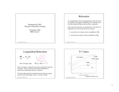 Relaxation Bioengineering 280A� Principles of Biomedical Imaging� Fall Quarter 2009�