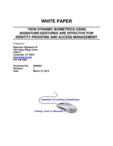Study Report on Biometrics in E-Authentication