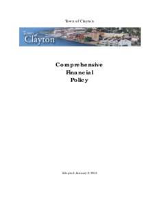 Town of Clayton, New York Comprehensive Financial Policy