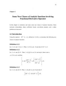52 . Chapter 4  Some New Classes of Analytic functions involving