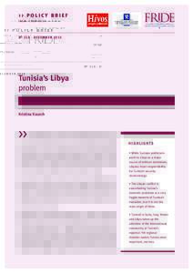 >> POLICY BRIEF ISSN: Nº 214 - DECEMBERTunisia’s Libya