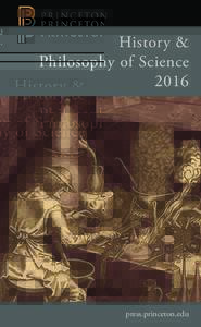 History & Philosophy of Science 2016 press.princeton.edu