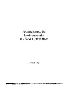 Final Report to the President on the U.S. SPACEPROGRAM January 1993