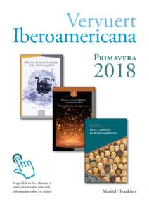 Vervuert Iberoamericana Primavera 2018