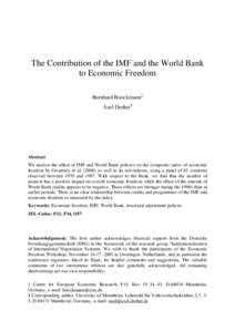 Microsoft Word - The Contribution of the IMF and the World Bank to economic.