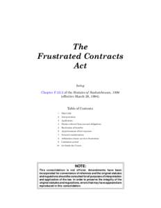 1 FRUSTRATED CONTRACTS c. F[removed]The
