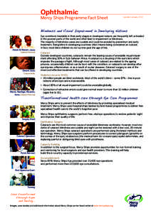 Ophthalmic  Mercy Ships Programme Fact Sheet Updated January 2012