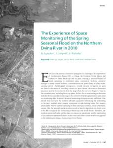 Trends  The Experience of Space Monitoring of the Spring Seasonal Flood on the Northern Dvina River in 2010