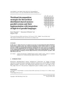 Workload decomposition strategies for hierarchical distributed-shared memory parallel systems and their implementation with integration of high-level parallel languages