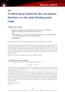NOLTA, IEICE Paper Verified sharp bounds for the real gamma function over the entire floating-point range