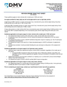 EC 54 - Nevada Engine Swap Fact Sheet