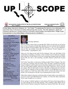 UP  SCOPE THE QUARTERLY NEWSLETTER OF THE DALLAS SUBVETS BASE VOL. 14, ISSUE 2