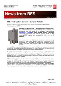 News fromRFS RFS News from IBC, RAI Amsterdam, Hall 8, Booth B34