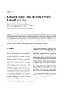 1  Undefined–5 IOS Press  LinkedSpending: OpenSpending becomes