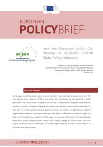 EUROPEAN  POLICYBRIEF How the European Union Can Develop its Approach towards Global Policy Networks