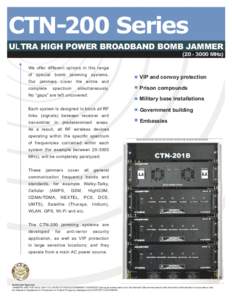 CTN-200 Series ULTRA HIGH POWER BROADBAND BOMB JAMMERMHz)