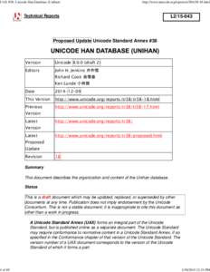 UAX #38: Unicode Han Database (Unihan)