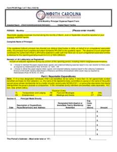 Form PR-ER Page 1 of 7 Rev Monthly Principal Expense Report Form Amended Report: (Check if amending previously filed report.)  Original Report Tracking ______________________________________