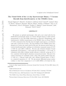 to appear in the Astrophysical Journal  arXiv:0808.4015v1 [astro-ph] 29 Aug 2008 The Visual Orbit of the 1.1-day Spectroscopic Binary σ 2 Coronae Borealis from Interferometry at the CHARA Array