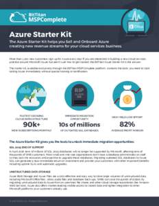 Azure Starter Kit The Azure Starter Kit helps you Sell and Onboard Azure creating new revenue streams for your cloud services business. More than 1,200 new customers sign up for Azure every day! If you are interested in 