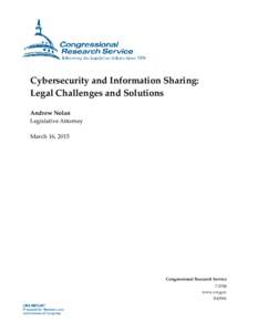 Cybersecurity and Information Sharing: Legal Challenges and Solutions