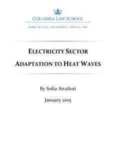 ELECTRICITY SECTOR ADAPTATION TO HEAT WAVES By Sofia Aivalioti January 2015