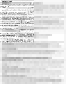 Medication Guide for DURAGESIC® (fentanyl) Transdermal System, CII