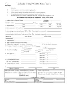 Form-6                        Application for City of Frankfort Business License