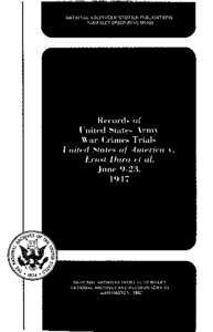 NATIONAL ARCHIVES TRUST FUND BOARD NATIONAL ARCHIVES AND RECORDS SERVICE WASHINGTON: 1982 The records reproduced in the microfilm publication are from