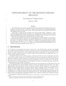 ´ APPROXIMABILITY OF THE DISCRETE FRECHET DISTANCE∗ 1