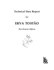 Technical Data Report for ERVA TOSTÃO Boerhaavia diffusa