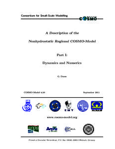 Consortium for Small-Scale Modelling  A Description of the Nonhydrostatic Regional COSMO-Model  Part I: