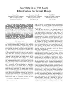 Searching in a Web-based Infrastructure for Smart Things Simon Mayer Dominique Guinard∗