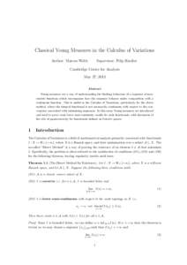 Classical Young Measures in the Calculus of Variations Author: Marcus Webb Supervisor: Filip Rindler  Cambridge Centre for Analysis