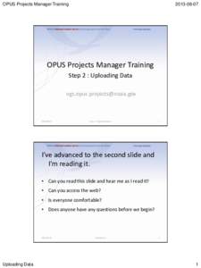 OPUS-Projects Manager Training