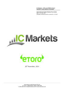 IC Markets CFD and Forex (etoro) PDS - 26th Nov 2014