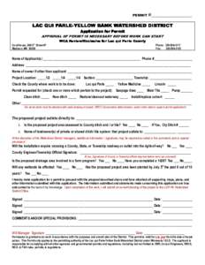 PERMIT  #______________________ LAC QUI PARLE-YELLOW BANK WATERSHED DISTRICT Application for Permit