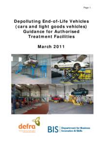 Depolluting end-of-life vehicles (cars and light goods vehicles): guidance for authorised treatment facilities