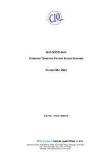 NHS SCOTLAND STANDARD TERMS FOR PATIENT ACCESS SCHEMES REVISED MAYFile Ref: XT6/81 JMS/LW