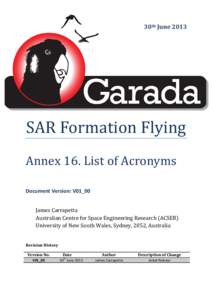 30th JuneSAR Formation Flying Annex 16. List of Acronyms Document Version: V01_00 James Carrapetta