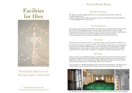 Room & Theatre Rental  Facilities for Hire  The Helen Roe Theatre