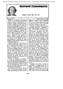 Essays of an Information Scientist, Vol:4, p[removed], [removed]Current Contents, #37, p.5-12, September 15, 1980 mrremt comment% Leprosy: