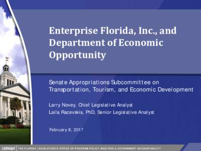 Enterprise Florida, Inc., and Department of Economic Opportunity